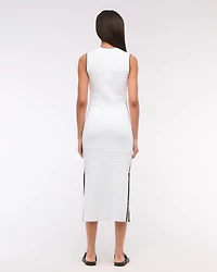 Crochet-Style Crew Midi Dress
