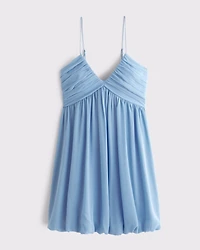 Sheer Bubble Hem Mini Dress
