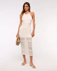 Beaded Crochet-Style Maxi Dress