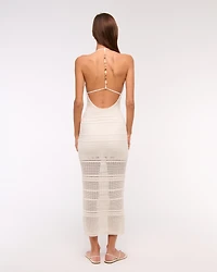 Beaded Crochet-Style Maxi Dress