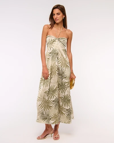 Twist-Front Flowy Maxi Dress
