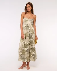 Twist-Front Flowy Maxi Dress