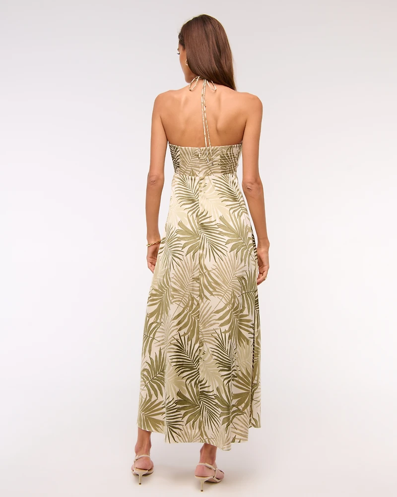 Twist-Front Flowy Maxi Dress