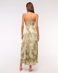 Twist-Front Flowy Maxi Dress
