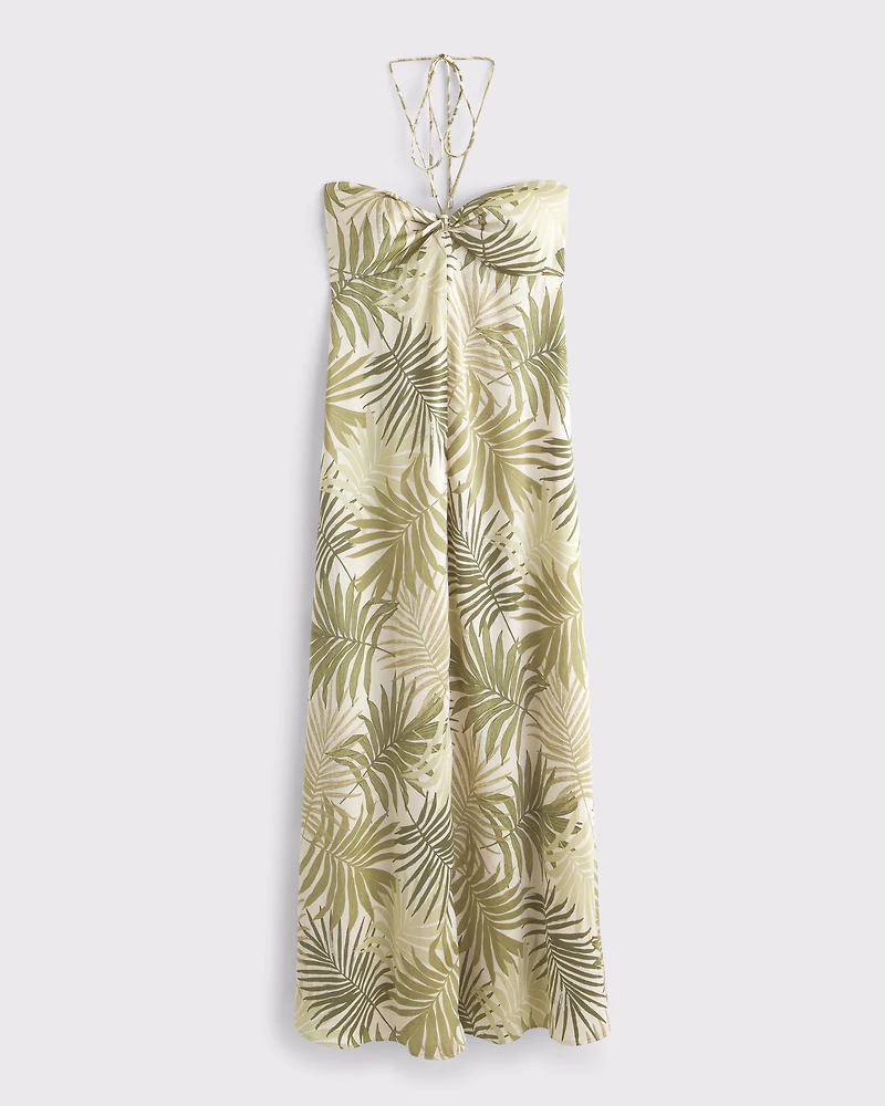 Twist-Front Flowy Maxi Dress