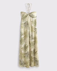 Twist-Front Flowy Maxi Dress