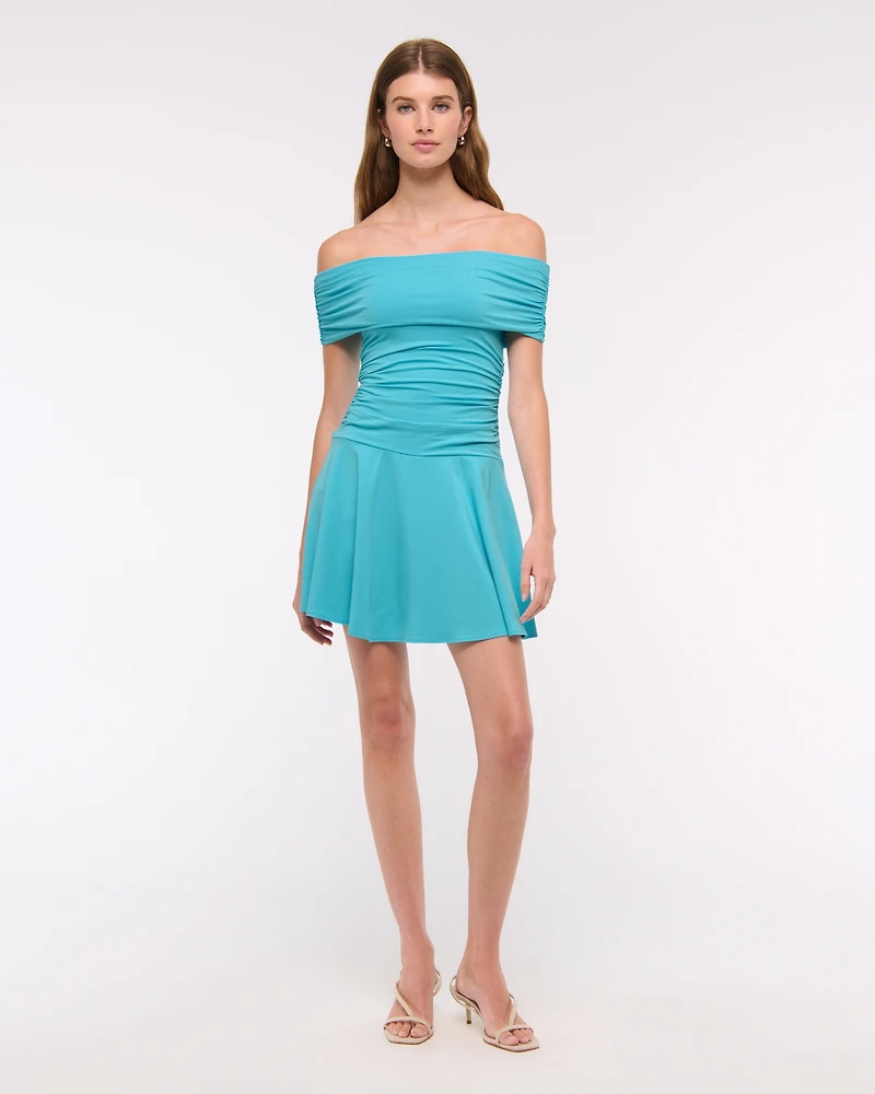 Off-The-Shoulder Knit Skort