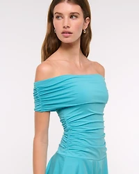 Off-The-Shoulder Knit Skort