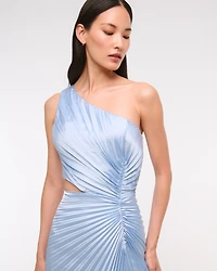 The A&F Giselle Pleated One-Shoulder Cutout Maxi Dress