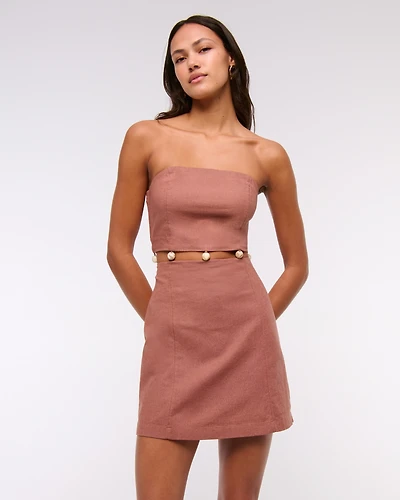 Beaded Strapless Mini Dress