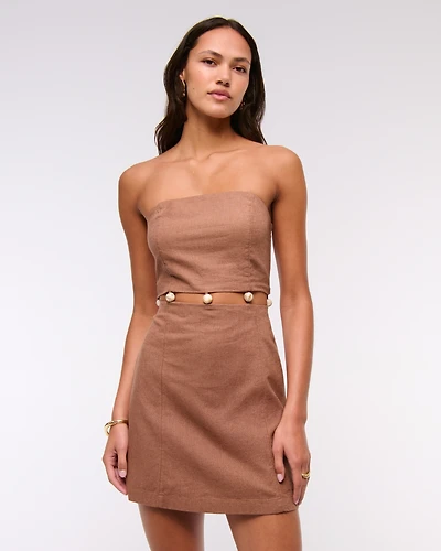 Beaded Strapless Mini Dress