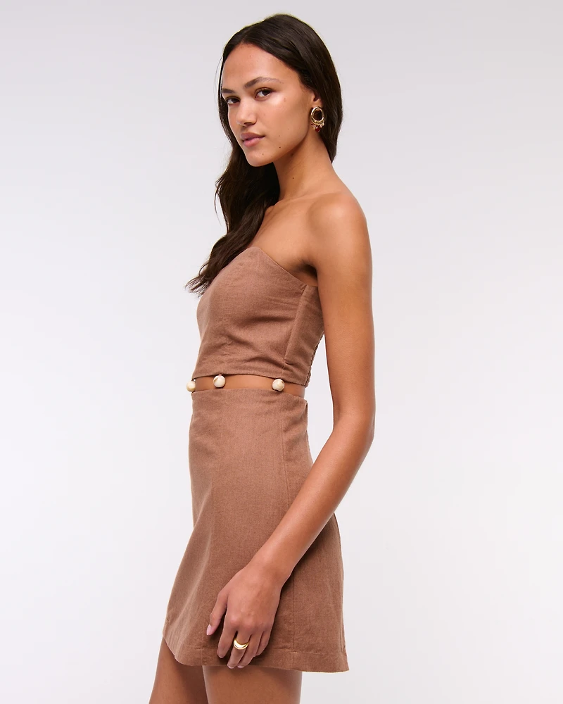 Beaded Strapless Mini Dress