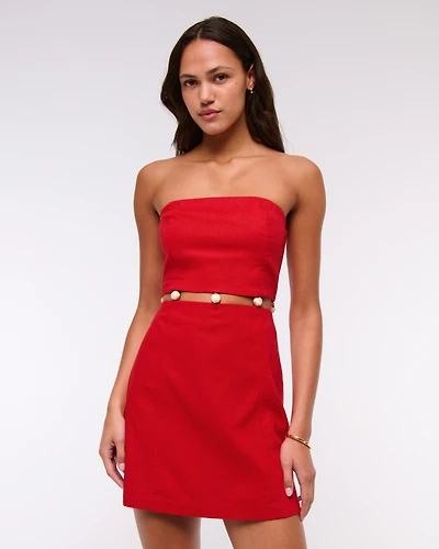 Beaded Strapless Mini Dress