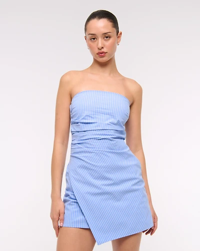 Strapless Asymmetrical Mini Dress