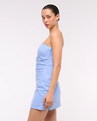 Strapless Asymmetrical Mini Dress