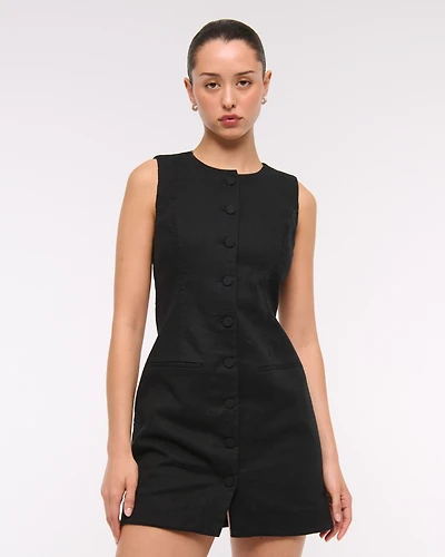 The A&F Mara Linen-Blend Mini Dress