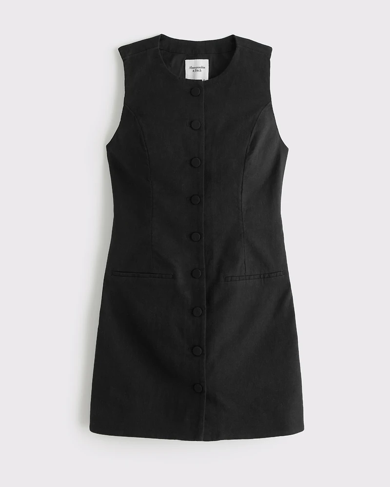The A&F Mara Linen-Blend Mini Dress