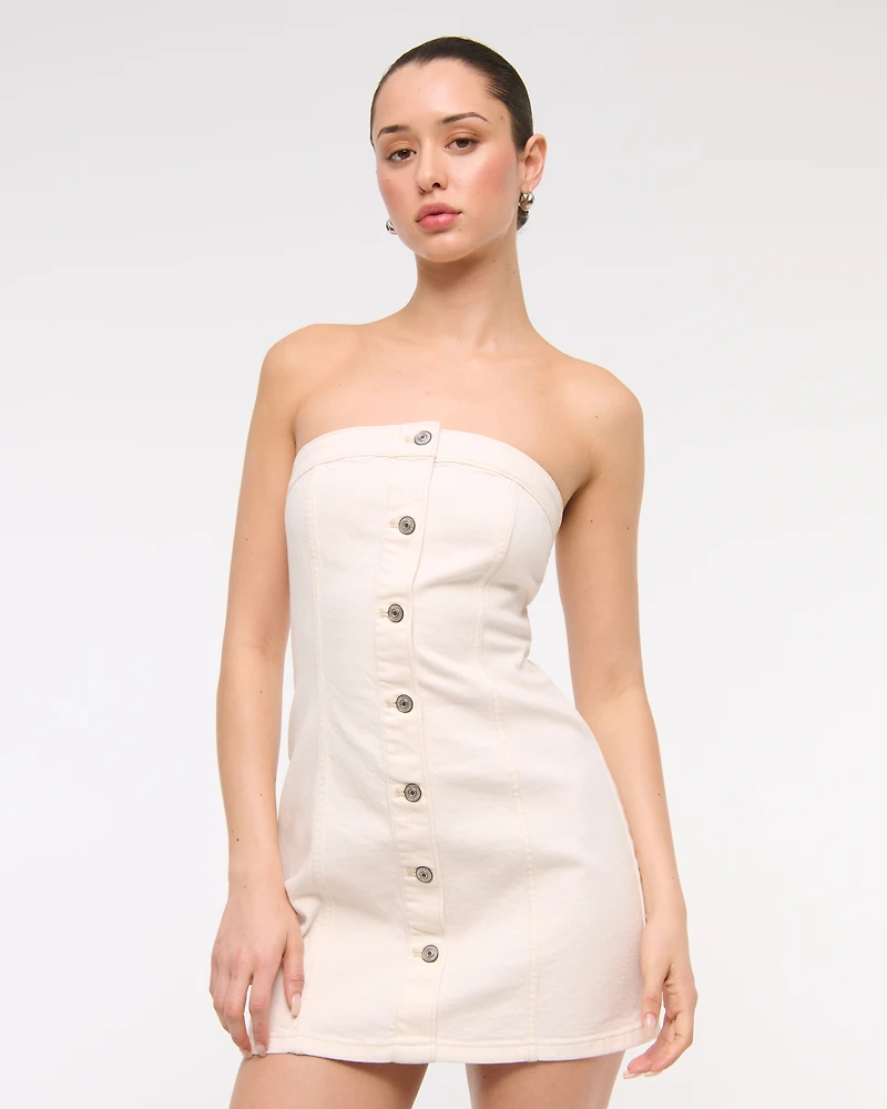 The A&F Mara Strapless Denim Mini Dress