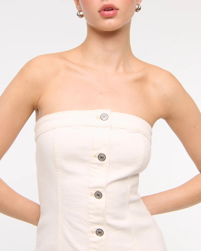 The A&F Mara Strapless Denim Mini Dress