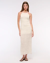 Halter Ruched Maxi Dress