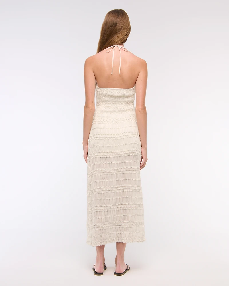 Halter Ruched Maxi Dress