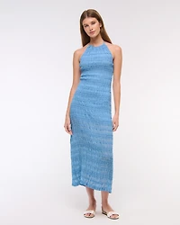Halter Ruched Maxi Dress
