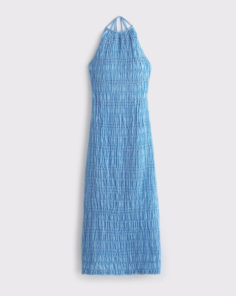Halter Ruched Maxi Dress
