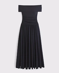 Off-The-Shoulder Knit Maxi Dress