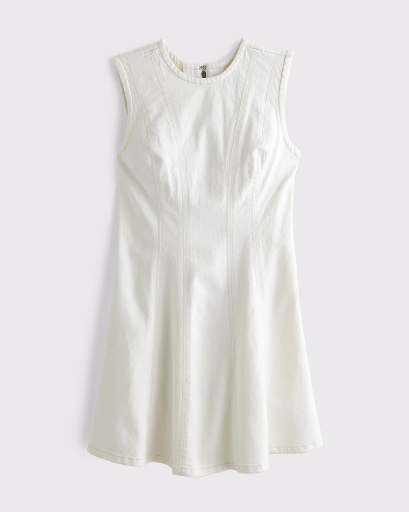 The A&F Mila High-Neck Denim Mini Dress