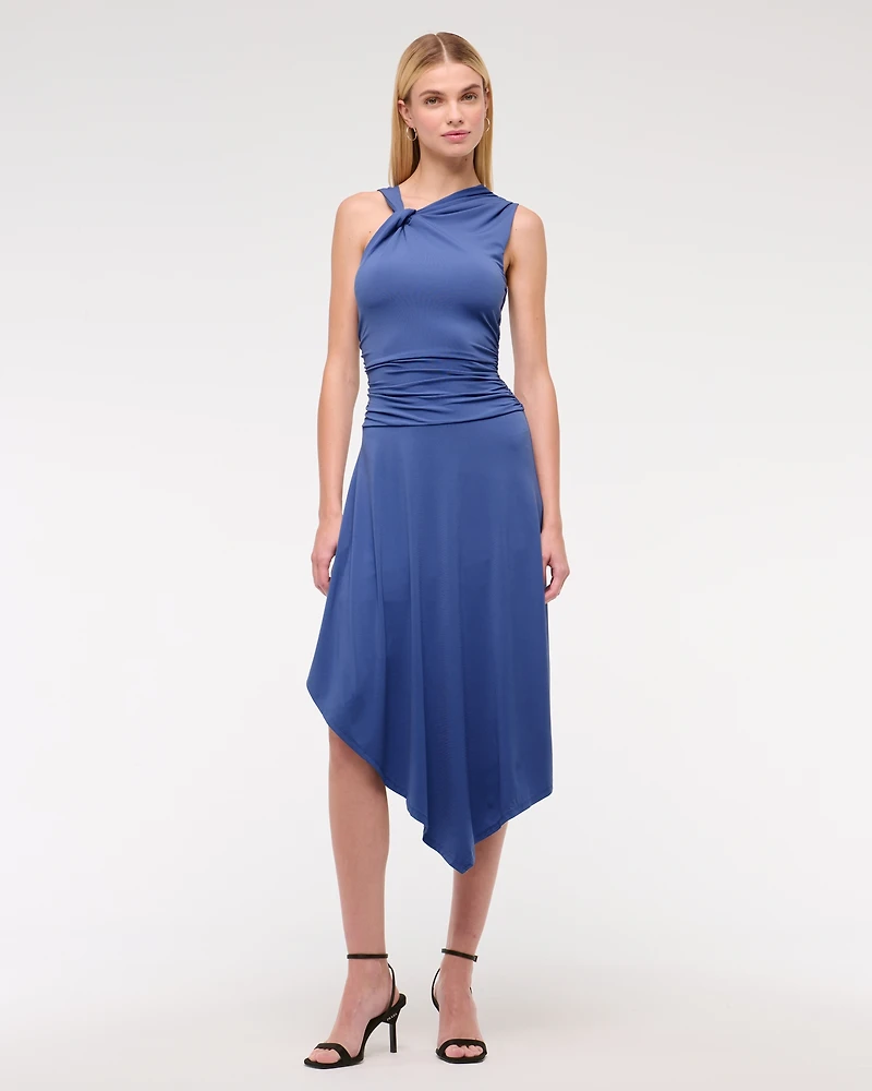Asymmetrical Knit Midi Dress