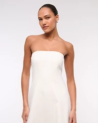 The A&F Mila Strapless Denim Midi Dress