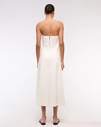 The A&F Mila Strapless Denim Midi Dress