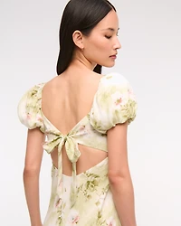 Puff Sleeve Midi Dress