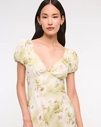 Puff Sleeve Midi Dress