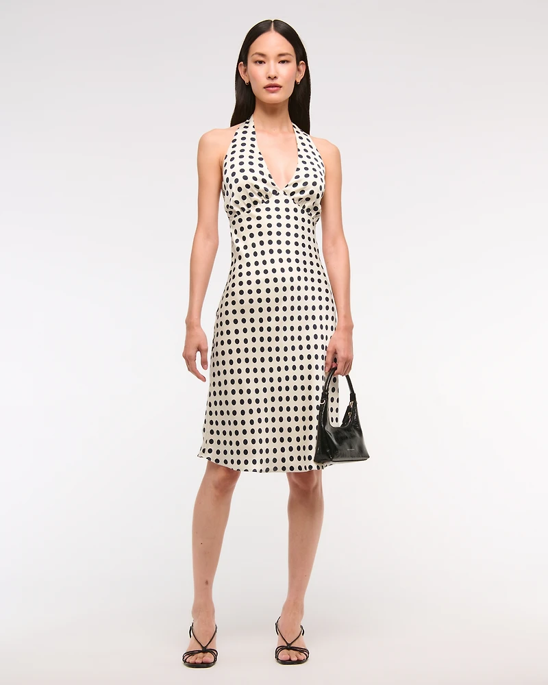 Halter Knee-Length Slip Dress
