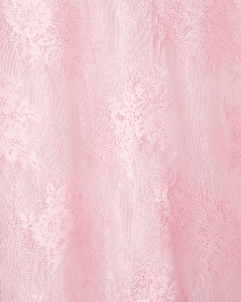 Cowl Neck Lace Maxi Dress