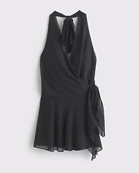 Draped Halter Mini Dress