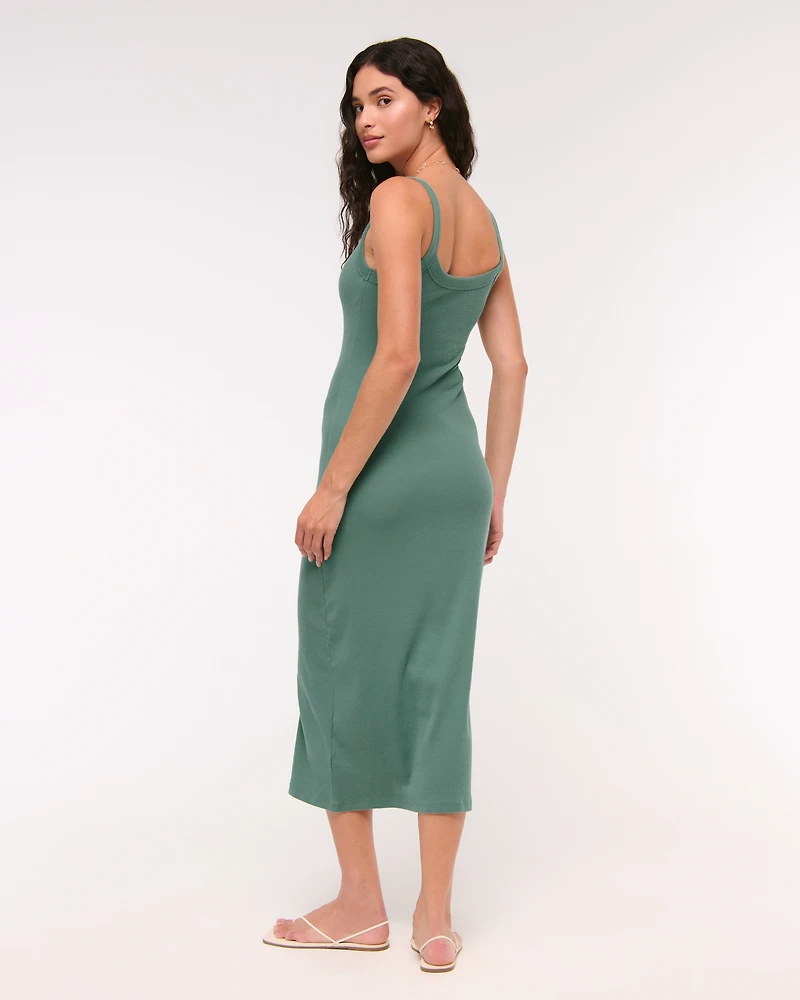 Bra-Free Essential 90s Rib Midi Dress