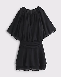 Angel Sleeve Sheer Mini Dress