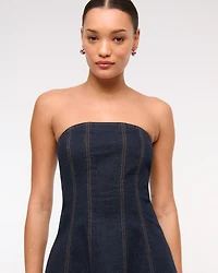 The A&F Mila Strapless Denim Mini Dress