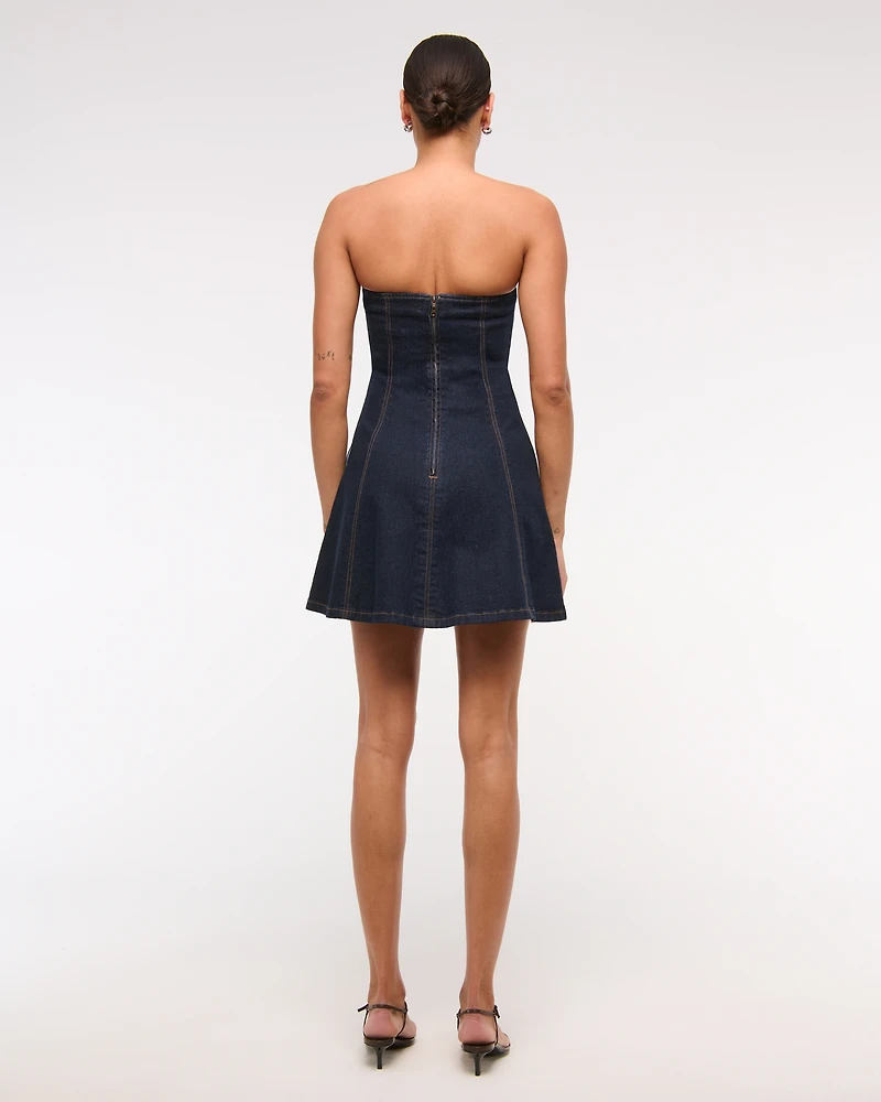 The A&F Mila Strapless Denim Mini Dress