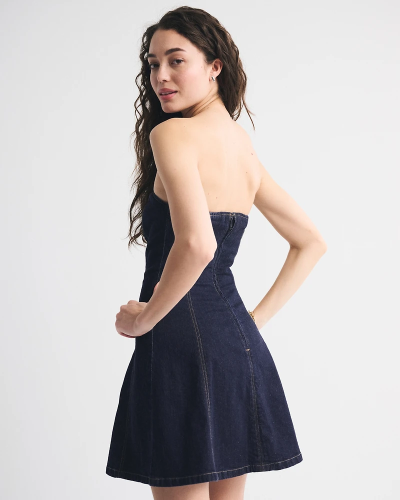 The A&F Mila Strapless Denim Mini Dress