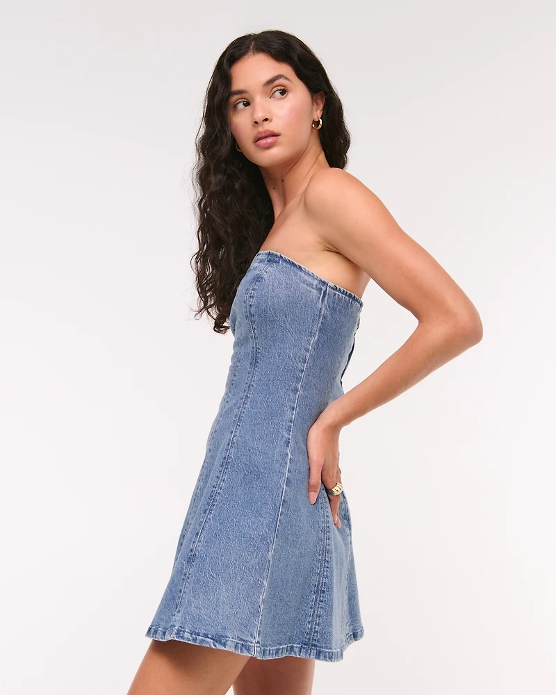 The A&F Mila Strapless Denim Mini Dress