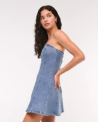 The A&F Mila Strapless Denim Mini Dress