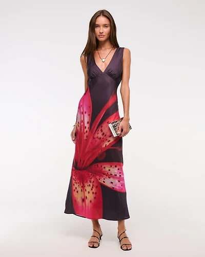 The A&F Julia Slip Cowl-Back Maxi Dress