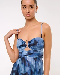 Strapless Hardware Cutout Maxi Dress