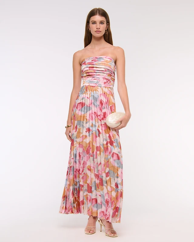 Abercrombie & Fitch The A&F Giselle Strapless Drama Maxi Dress | MainPlace  Mall