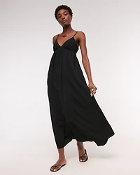 Bra-Free Clasp-Back Flowy Maxi Dress