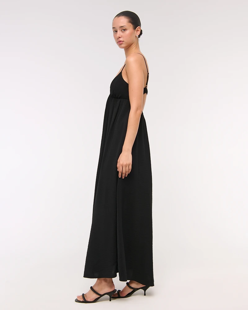 Bra-Free Clasp-Back Flowy Maxi Dress