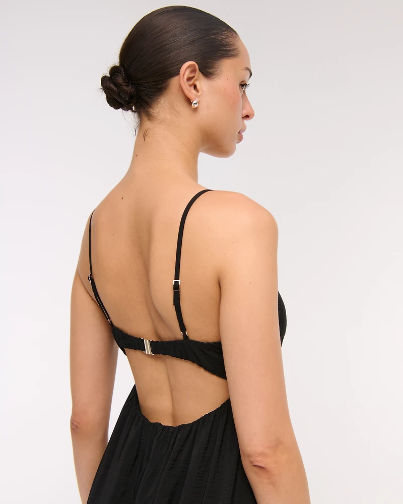 Bra-Free Clasp-Back Flowy Maxi Dress